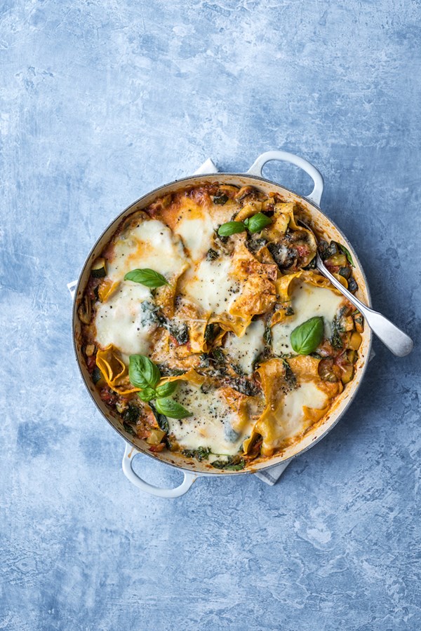 One-pan vegetable lasagne