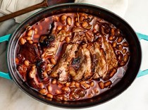 One-pot barbecue pork and beans