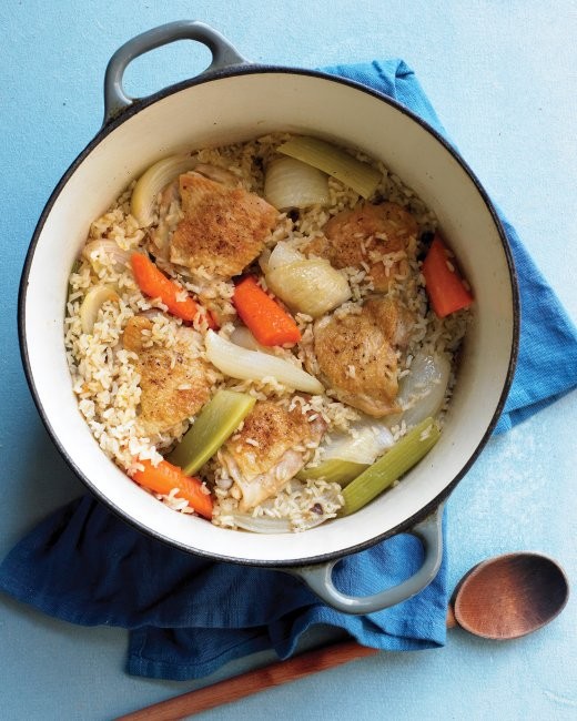 One-pot chicken and brown rice
