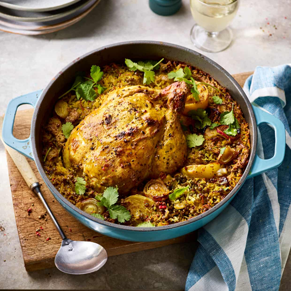 One-pot chicken mujadara