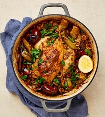 One-pot chicken with orzo, porcini and cinnamon