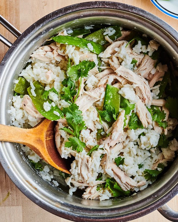 One-pot coconut-cilantro rice with chicken