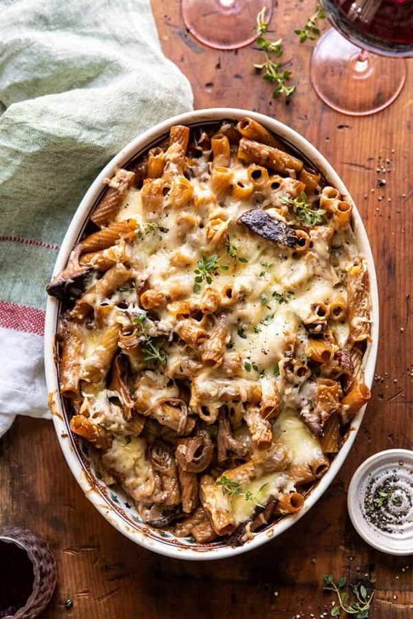 One pot creamy French onion pasta bake