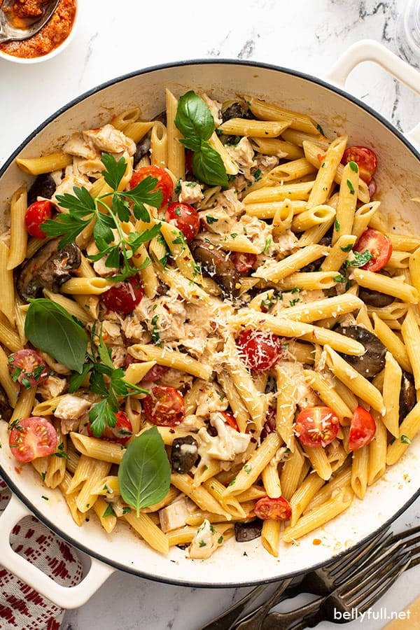 One-pot creamy Tuscan chicken pasta