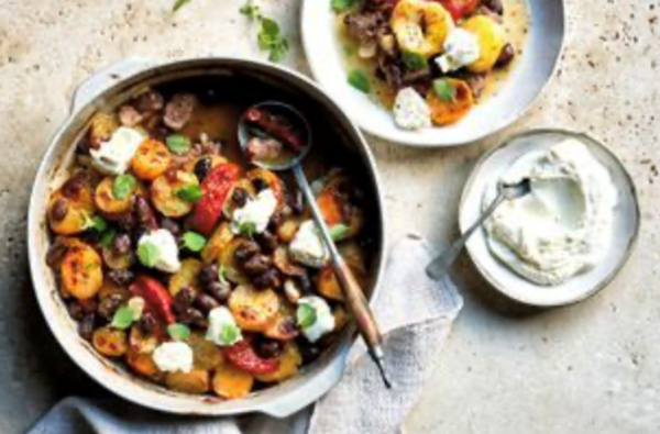 One-pot Greek lamb, potato and galotyri stew
