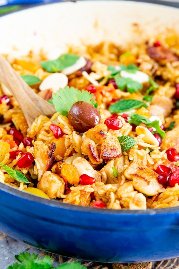 One-pot Moroccan chicken with rice