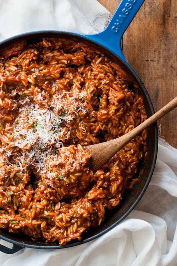 One pot orzo/risoni Bolognese 