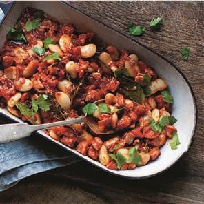 One-pot pancetta, butter beans and chorizo