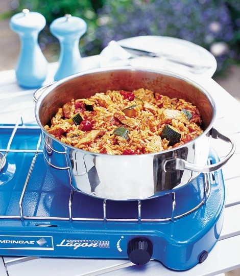 One-pot pork, tomato and courgette rice