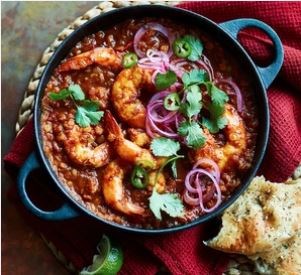 One-pot prawn & lentil curry