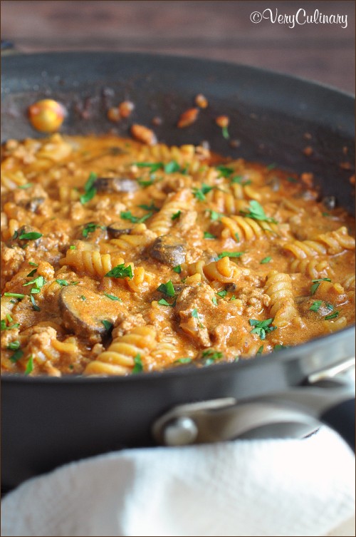 One pot turkey Stroganoff