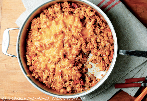 One-skillet beefy enchilada noodle casserole