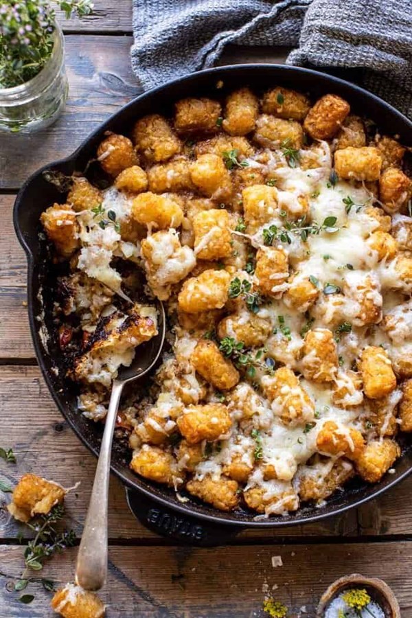 One skillet French onion Tater Tot casserole