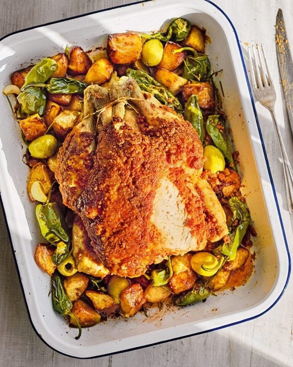 One-tray chorizo roast chicken 