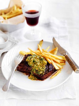 Onglet with Café de Paris butter and frites