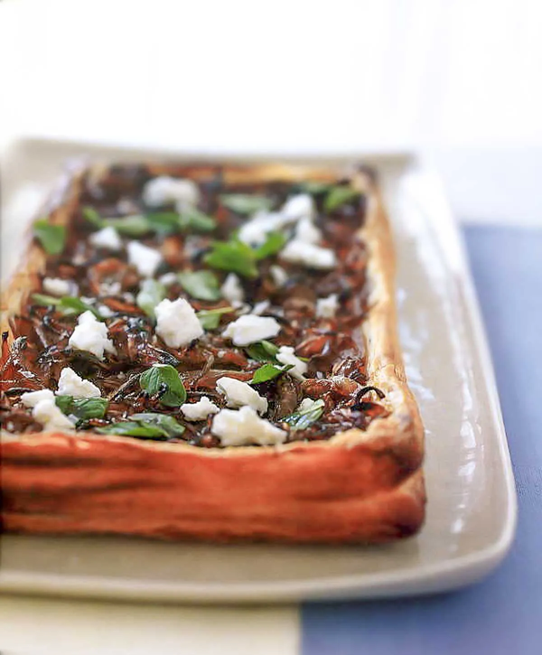 Onion and feta cheese tart