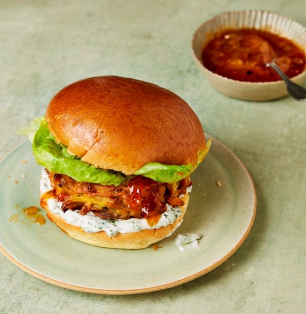 Onion and potato bhaji burgers