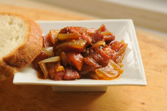 Onion and red pepper confit