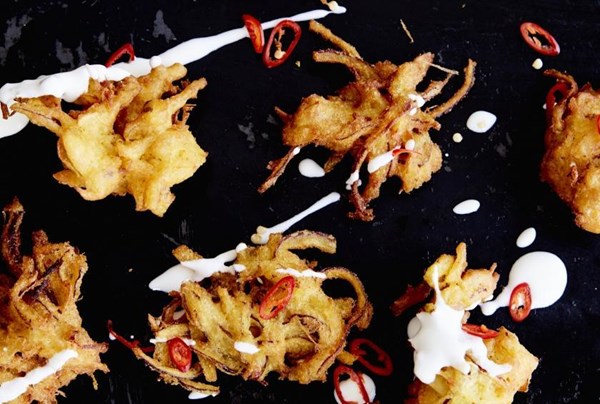 Onion bhajis