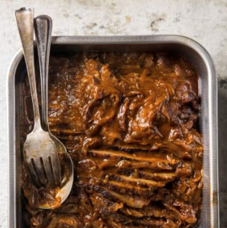 Onion-braised beef brisket