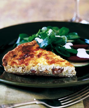 Onion, cheese, and bacon tart