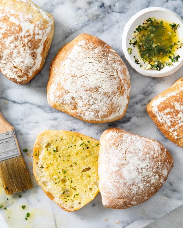 Onion-herb ciabatta rolls