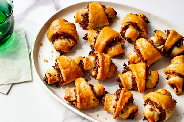 Onion jam and goat cheese rugelach