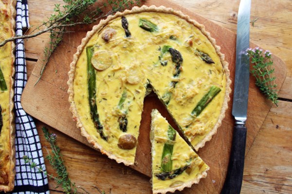 Onion, potato and thyme tart