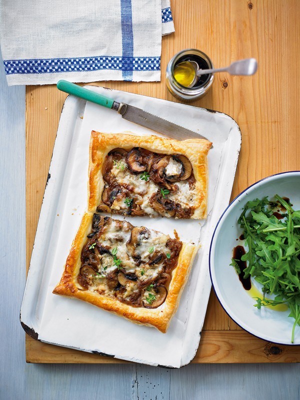 Onion, stout and goat's cheese tarts
