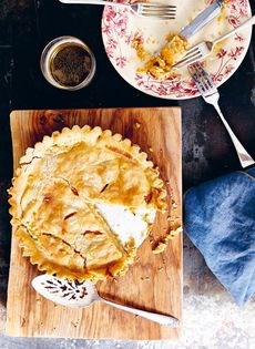 Onion tart with Lancashire cheese