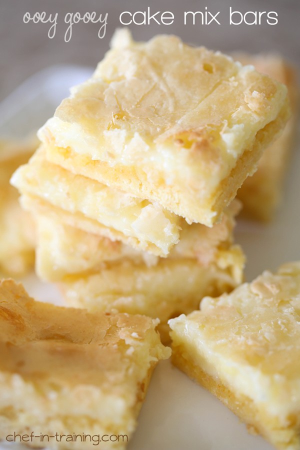 Ooey gooey cake mix bars
