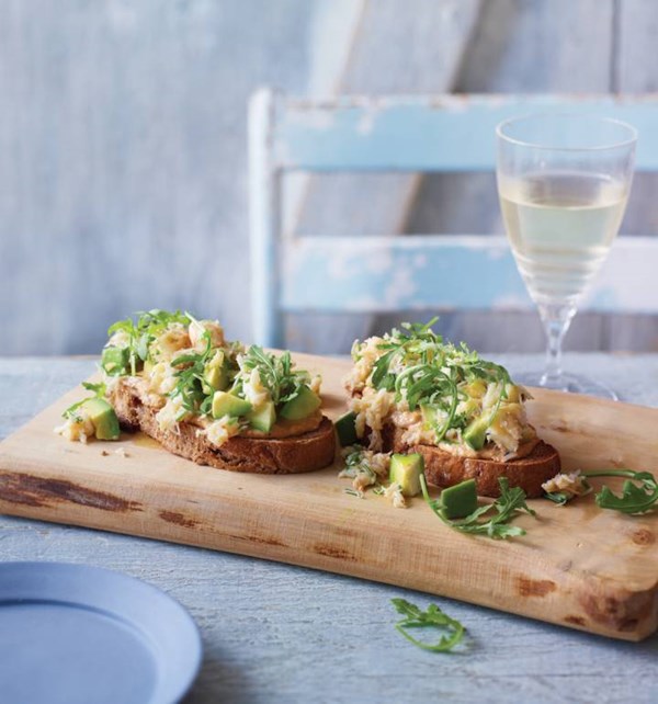Open crab sandwich