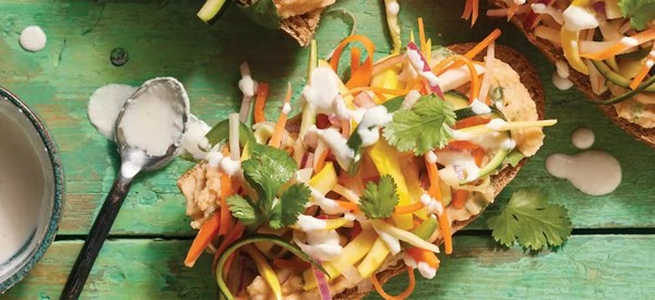 Open-face banh mi sandwiches