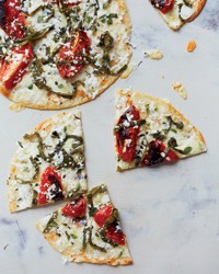Open-face four-cheese quesadillas