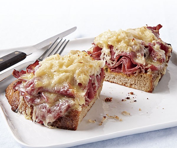 Open-face reuben