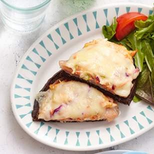 Open-face turkey reubens