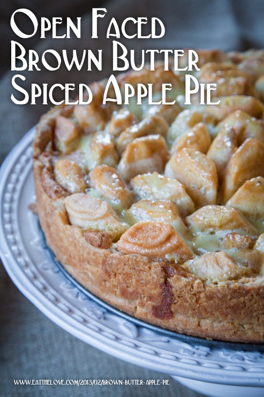 Open faced brown butter spiced apple pie