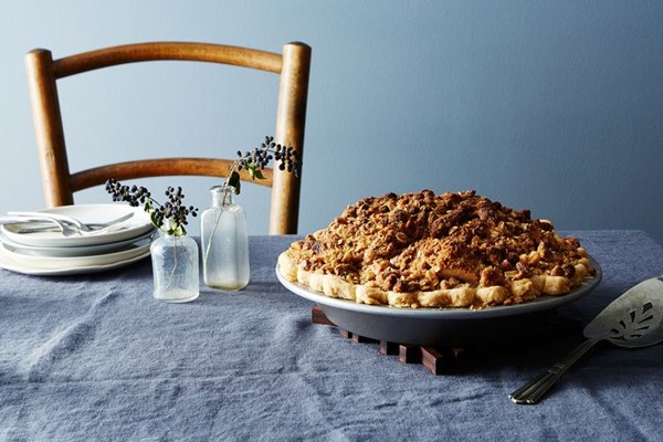 Open-faced deep dish apple pie