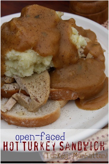 Open-faced hot turkey sandwich (Turkey Manhattan)