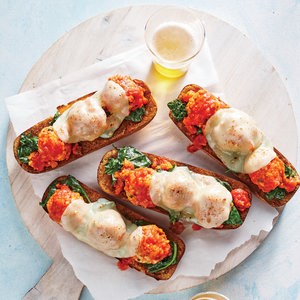 Open-faced meatball subs