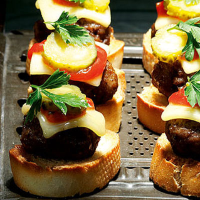 Open mini cheese burgers