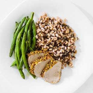 Orange & pistachio crusted pork tenderloin