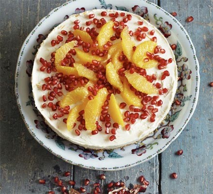 Orange & pomegranate cheesecake