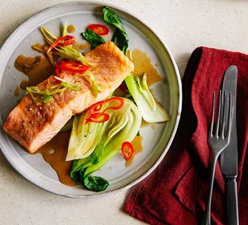 Orange & soy salmon parcels