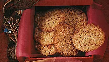 Orange-almond lace cookies