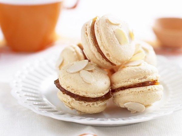 Orange almond macarons
