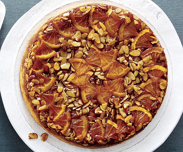 Orange-almond upside-down cake
