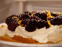 Orange and blackberry trifle