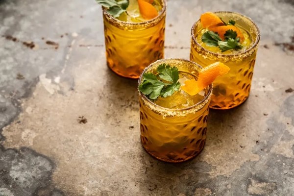 Orange and cardamom mezcal margarita