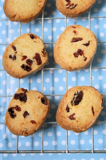 Orange and cranberry slice and bake cookies